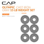 CAP Barbell Olympic 2-Inch Weight Plate, Gray, 2.5 LBS - 6 Plate Set
