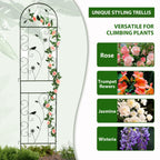 86.5" x 19.7" Metal Garden Trellis Outdoor for Climbing Plants, Black