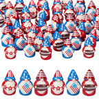 Geelin 60 Pcs Patriotic Gnomes Figurines Mini Red White Blue Gnomes Resin Ornament, Tiny Gnome Table Centerpieces Decorations for 250th Anniversary Independence Day Decor USA Party Favors