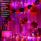 Joomer Orange Purple Halloween Solar Lights, 2Pack Total 144FT 400LED
