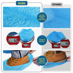 squish Shoe Covers Disposable Non Slip, Thick Extra Disposable Boot Covers Slip Proof Shoe Cover for Indoors Outdoors Recyclable Durable Protector Covers Fits Virtually Most Shoes 100 Pack(50 pairs)