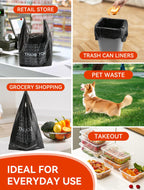 UMT Plastar 300 Count Thank You Plastic Bags, 12" x 6" x 22", 15 Mic Black T Shirt Grocery Bags with Handles, Ideal for Restaurants, Retail, Grocery Stores, Takeout, Convenience Stores