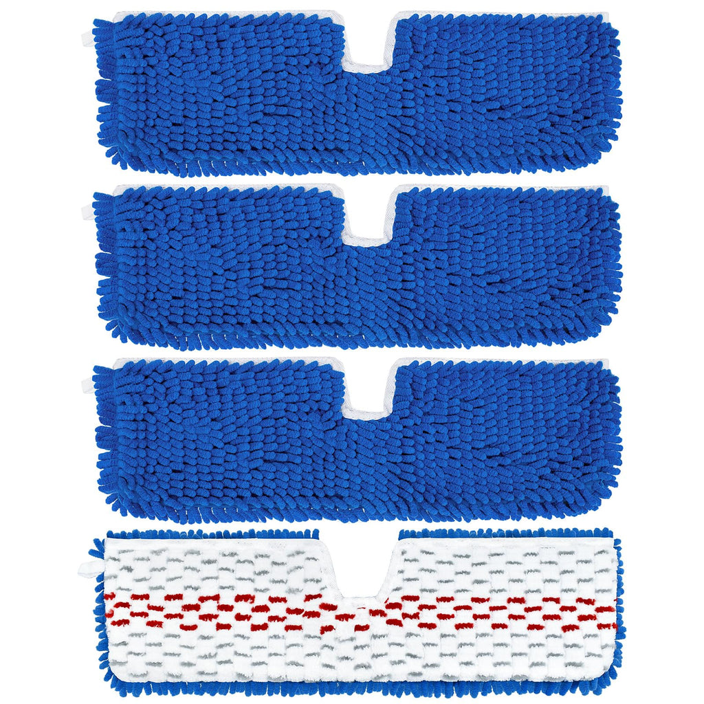 4 Pack Mop Head Replacement Compatible with O-cedar Hardwood Floor 'N More Microfiber Dual or 3-Action Flip Mop Refill Chenille Mop Replace Pads for Ocedar Dual-Action Flip Mop,Reusable & Washable Pad