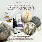 Hustle & Blush Essential Oil for Dryer Balls, 15ml Lavender Rain, Natural Laundry Fragrance, Long-Lasting Fresh Scent, Wool Dryer Balls Ideal for Diffusers, Candle Making, Multi-Use for Home & DIY
