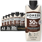 Pioneer Pastures High Protein A2 Milkshakes, Chocolate, 11oz, 12 Pack