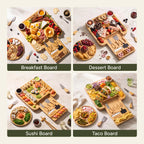SMIRLY Charcuterie Board Set with Serving Accessories, Bamboo