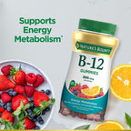 Nature's Bounty Vitamin B12 Gummies, Dietary Supplement, Supports Energy Metabolism and Nervous System Health, Mixed Berry Flavor, 500mcg, 160 Count (Pack of 3)
