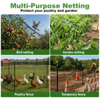 4x100FT Deer Fence Netting for Garden, 55GSM Plastic Mesh Temporary Fence
