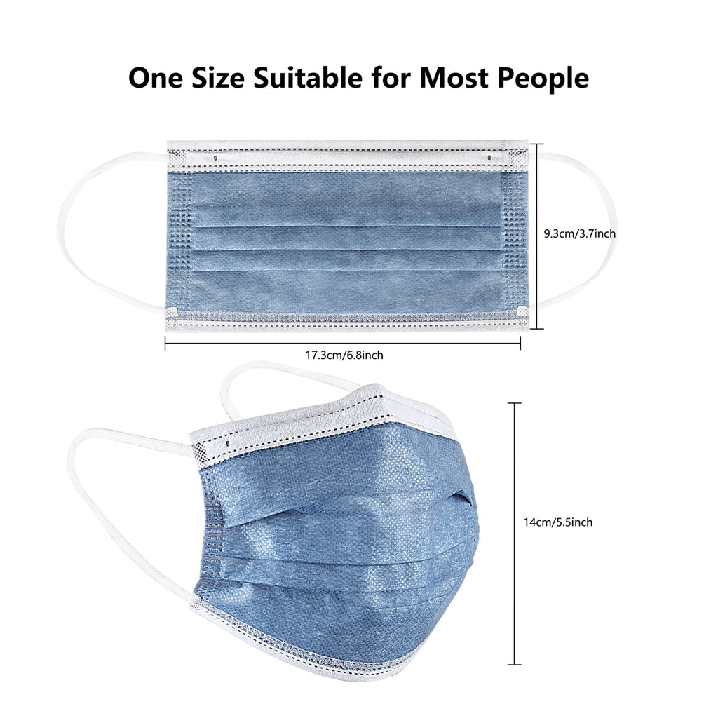 akgk Disposable Face Masks 100Pcs, 3 Layer Protective Face Mask Navy Blue Face Masks 100Pcs