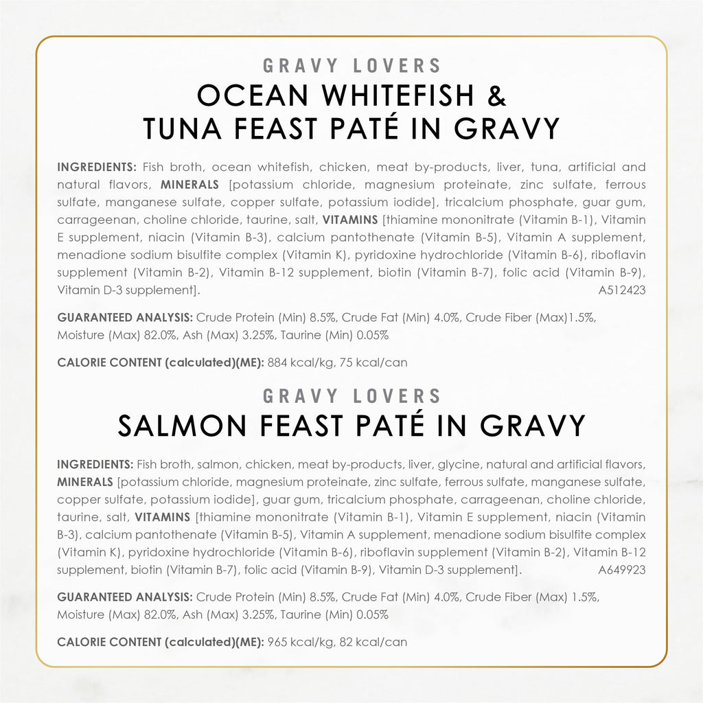 Purina Fancy Feast Gravy Lovers Wet Cat Food Variety Pack, 4.5 lb, 24 Pack