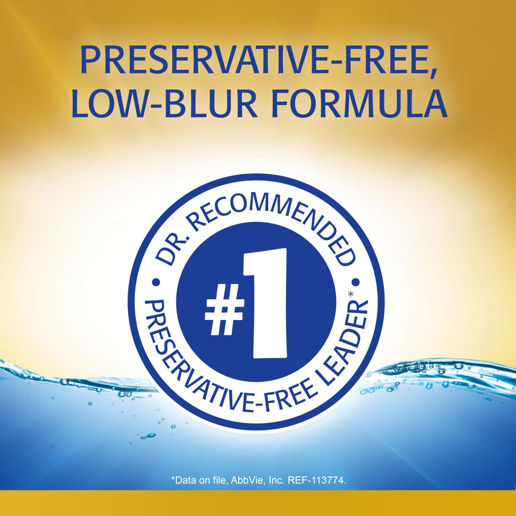 Refresh OPTIVE MEGA-3 PF Lubricant Eye Drops Preservative-Free Artificial Tears, 0.33 fl oz (10mL) (Pack of 2)