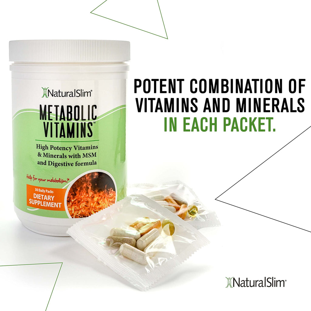 NaturalSlim Metabolic Vitamins, Multivitamin for Women & Men, Supports Energy, Metabolism & Nutrient Absorption with Digestive Enzymes, Womens Multivitamin with B-Complex & Niacin 1 Pack