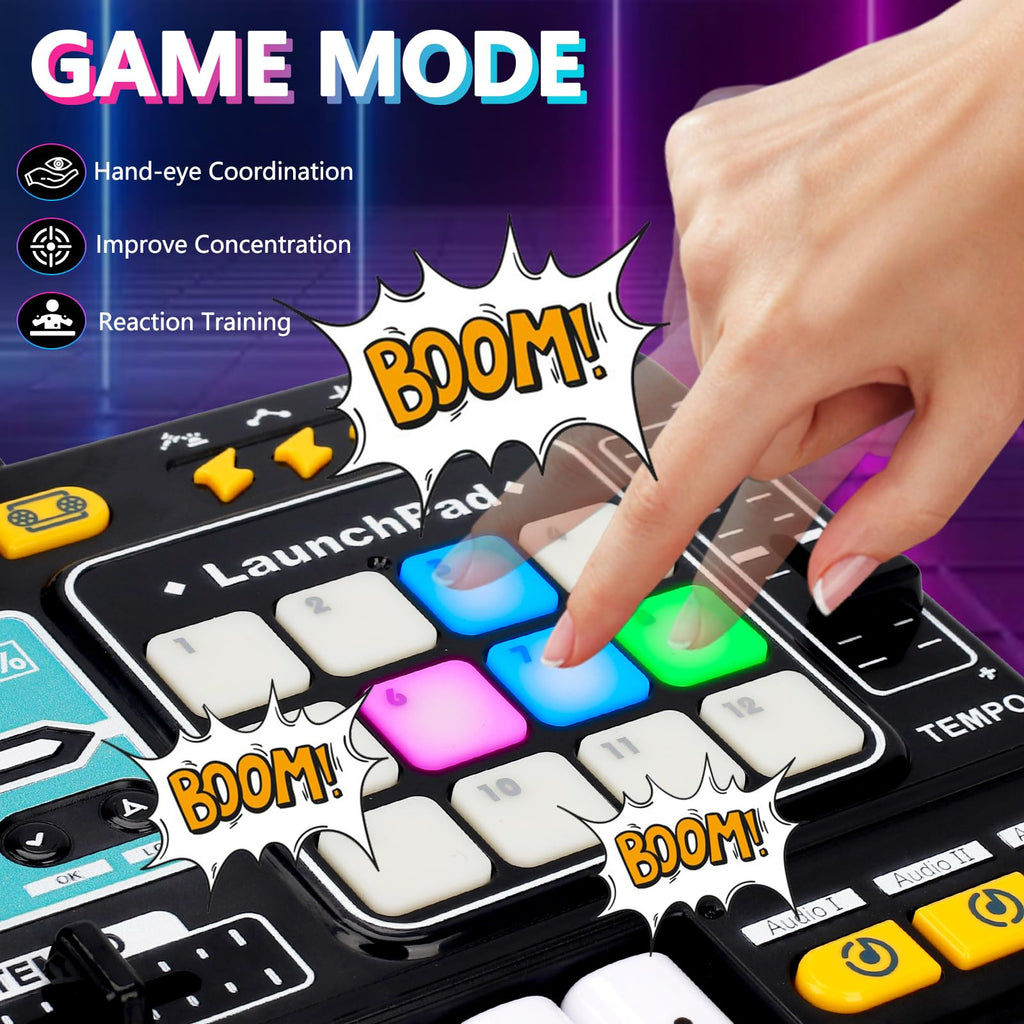 Tsomtto Kids DJ Mixer Table Musical Toy with Lights & Bluetooth