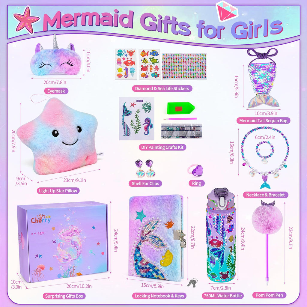 Cherry Tale Mermaid Gifts for Girls 4-6, Mermaid Toys for Girls Age 6-8 9+