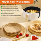 250 Pcs 8" Round Air Fryer Liners Disposable, Unbleached Parchment Paper Liners for Airfryer Basket, Non-Stick & Leakproof Baking Paper for Oven Roasting