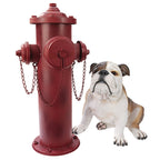 Design Toscano Fire Hydrant Statue Puppy Pee Post and Pet Storage Container, Large 23 Inch, Metal, Full Color