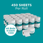 Angel Soft Professional Series by Georgia-Pacific PRO 2-Ply Embossed Toilet Paper, White, Individually Wrapped, 450 Sheets Per Roll, 40 Toilet Tissue Rolls Per Case, 16840