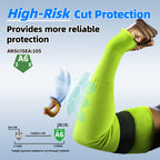 Schwer 100 Pairs AIR-SKIN Arm Sleeves S901 for Thin Skin, ANSI A6 Cut Resistant Arm Protectors for High Risk Work, UPF50+ UV Protection Cooling Farmer Sleeves for Gardening, Lightweight, Breathable