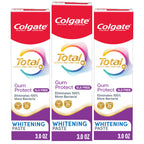 Colgate Total Active Prevention Gum Protect Whitening Toothpaste, 3 Pack, SLS Free Gingivitis Toothpaste for Bleeding Gums, Redness, Inflammation, Irritation, and Sensitivity, 3.0 oz