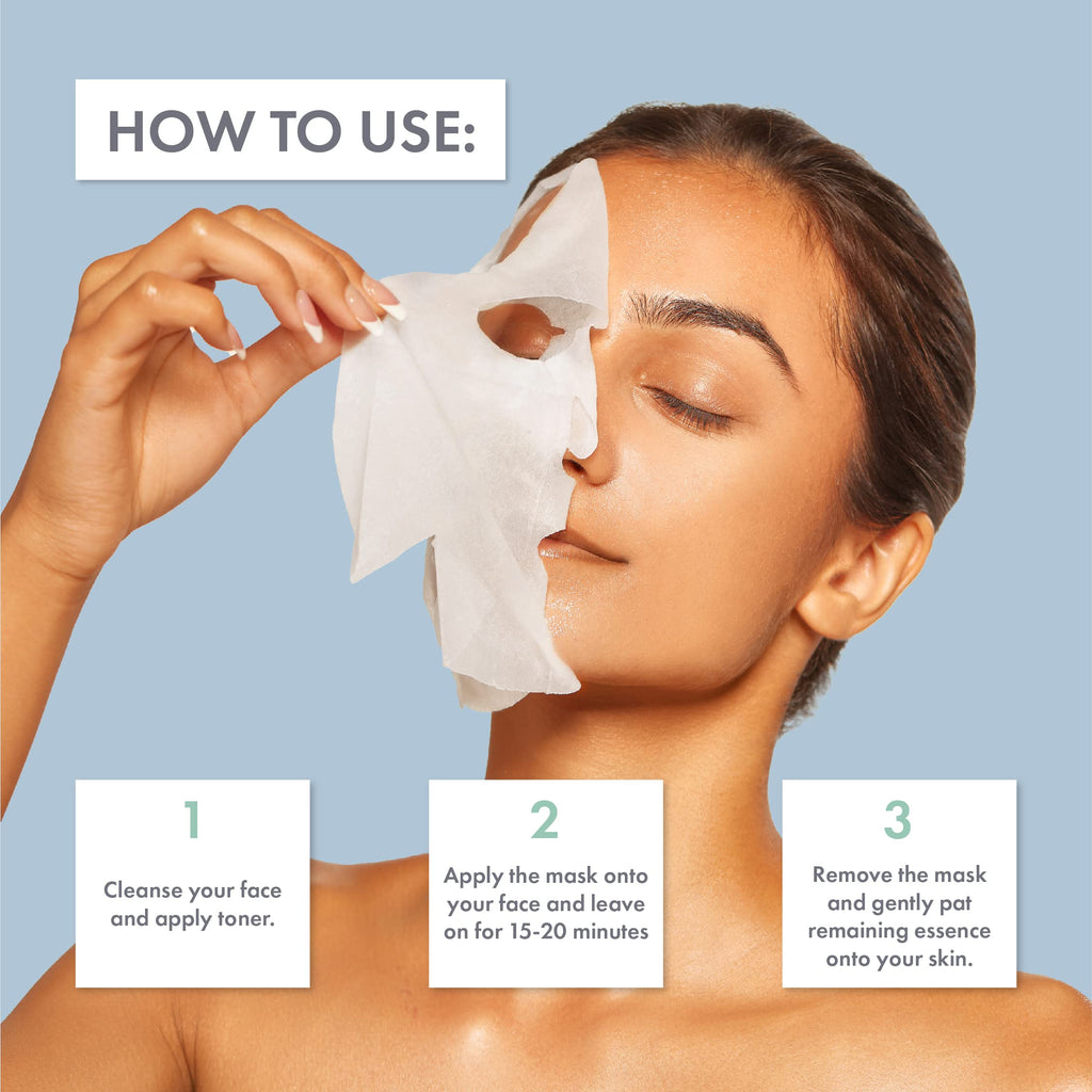 ESW Beauty Plant-Based Milk Face Masks - 4-Pack Skincare Set - Hydrating, Radiance, Firming & Soothing with Avocado, Matcha, Blueberry, Vanilla & Oat Extracts for All Skin Types