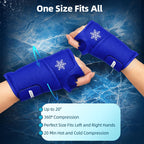 Comfytemp Wrist Ice Pack Wrap Carpal Tunnel Relief Wrist Brace, 2 Packs, FSA Eligible HSA, Gel Ice Packs for Injuries Reusable Wrap for Hand Pain, Hot Cold Compress Hand Brace, Dark Blue