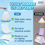 60 Packs Commode Liners With 60 Absorbent Pads, Leak-Proof Disposable Toilet Bags for Adults, Fits All Bedside Toilet Chairs Bucket, Portable Potty Liners for Home Medical Use, No Mess Cleanup