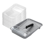 Bates- Paint Tray Set, 9 Inch, 12 pcs, 1x 9 Inch Paint Roller Tray, 10x Disposable Tray Liners & 1x Roller Frame