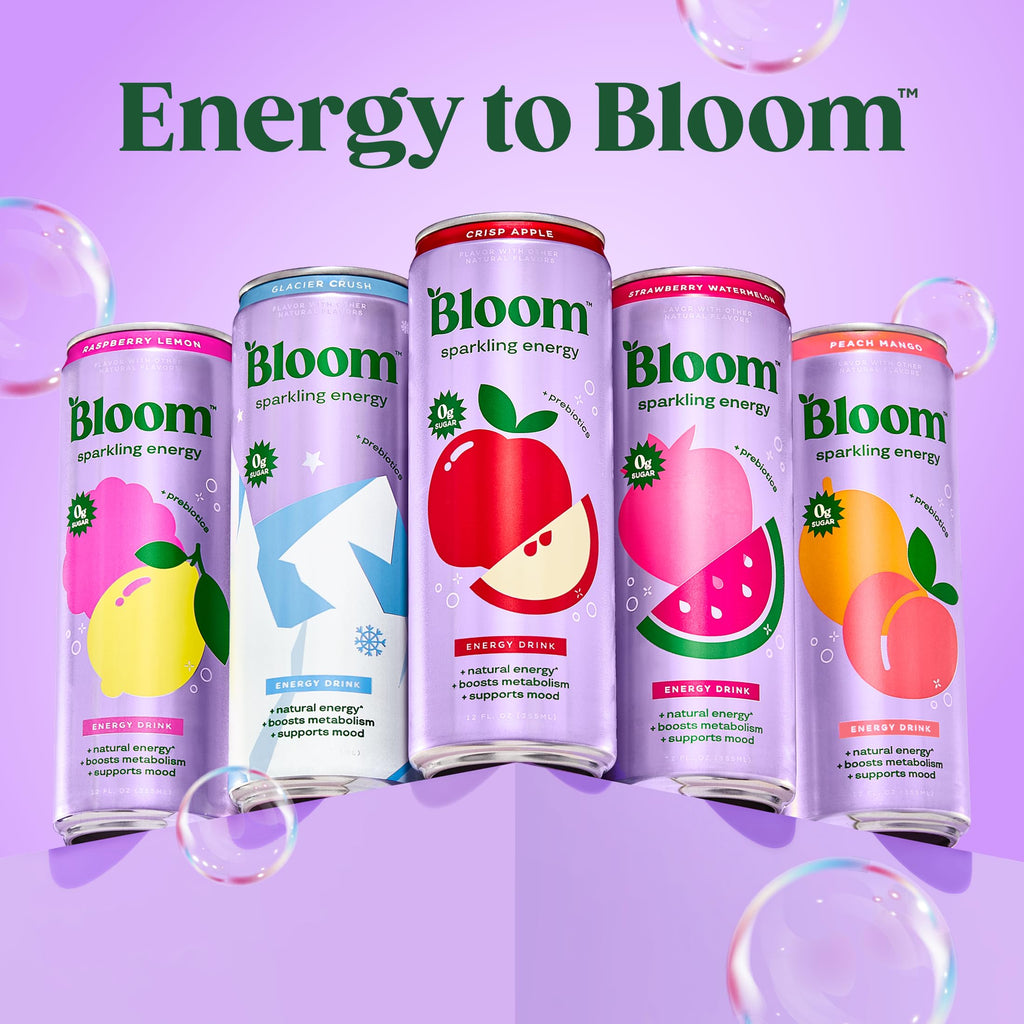 Bloom Nutrition Zero Sugar Energy Drink, Orange, 12oz 12pk