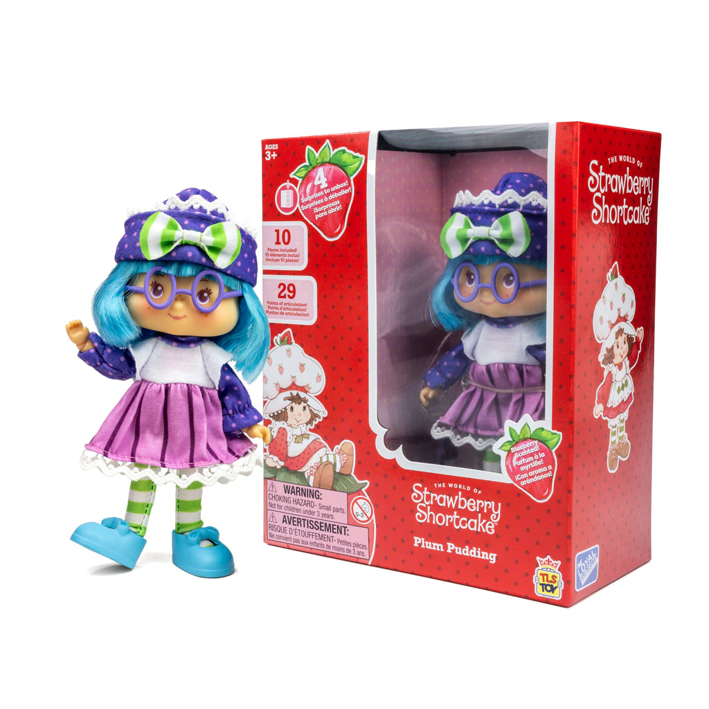 Strawberry Shortcake 'Limited Edition' Plum Pudding 5.5-inch Poseable Sweet Scented Fashion Doll with 4 Surprise Reveal Accessories