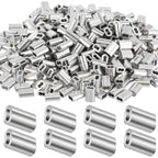 Yaocom 1000 Pcs 1/16" Aluminum Crimping Loop Sleeve Cable Crimp Ferrules Wire Rope Sleeves for Diameter Wire Rope and Cable Line Ends