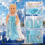18 inch Doll Clothes Accessories -6Pcs Different Princess Costume Gift Fits All 18 inch American Doll Clothes