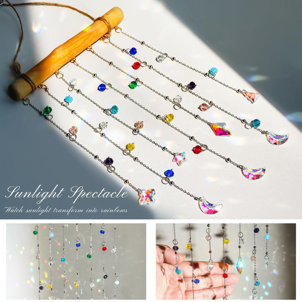 Crystal Suncatcher Wind Chime Rainbow Maker Hanging Window Decor