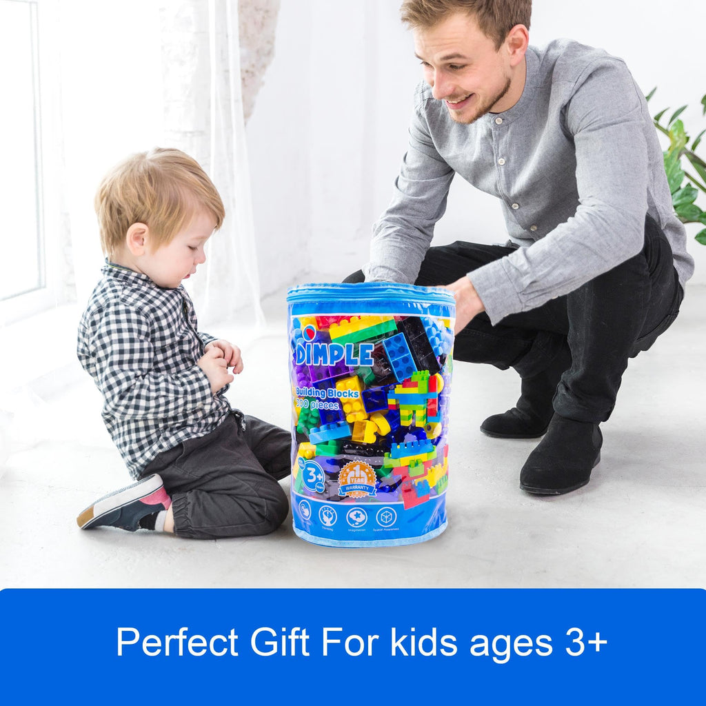 Dimple Large Blocks for Toddlers/Kids Stackable, Multi-Colored, Interlocking Toys Safe, Non-Toxic Plastic Bright Colors, Waterproof Boys and Girls Age 3 + (900 Pieces)