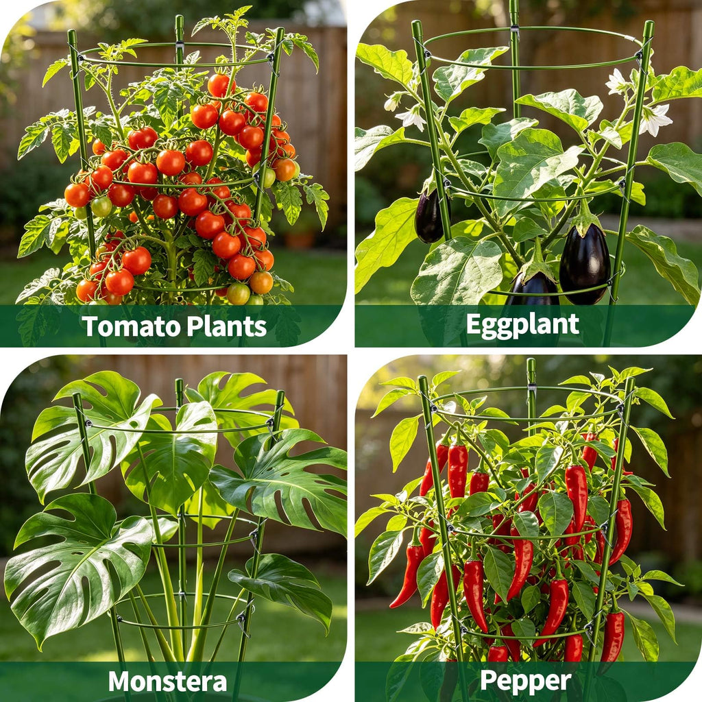 Gootaimi Large Tomato Cages, 24 Inch Tomato Cages for Garden, Plant Support Cages for Tomatoes, Potted Indoor Outdoor Plants, Flower Vine Climbing Plant Tomatoes Trellis, 2 Packs