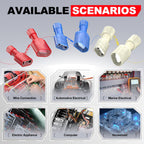 Blue Female Spade Connector 16-14 AWG, 200 pcs