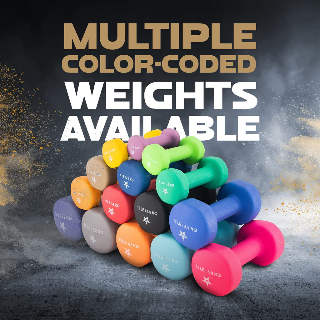 Yes4All Non-Slip, Hexagon Neoprene Dumbbells ��� 7lbs Neoprene Dumbbell Set for Muscle Toning, Strength Building, Weight Loss (Charcoal Gray - Pair)