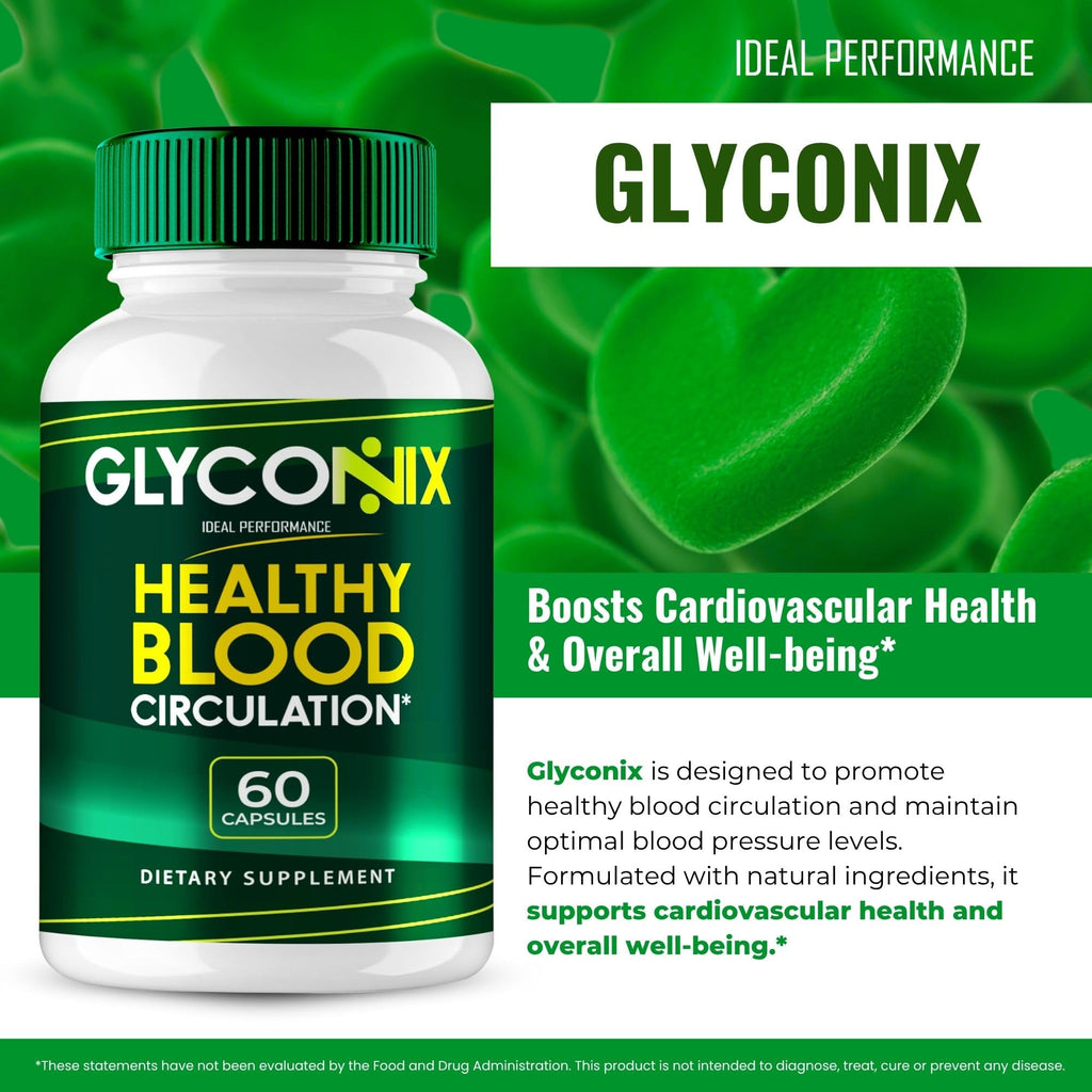 Glyconix Blood Optimizer Capsules, Official Glyconix Advanced Blood Formula Supplement Pills - Maximum Strength, All Natural Healthy Circulation & Stable Levels, Glyco Nix Health Reviews (3 Pack)