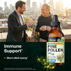 BIO KRAUTER® Pine Pollen for Men's Support - Pure & Vegan Pine Pollen Tincture 685 mg per Serving 4 Fl.Oz 56-Day Supply - Immune Support Supplement & Antioxidants - Alcohol & Sugar Free