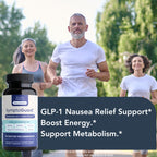 SymptoGuard Natural GLP-1 Supplement Support Vitamin for Digestive Comfort and Energy Levels with Pre and Probiotics, Vitamin D3/B12, Chromium and Ginger Root – 60 Capsules (30 Day Supply)