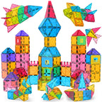 Jasonwell Magnetic Tiles Kids Magnetic Blocks 60PCS Building Sets 3D Magnet Tile Building Blocks Toy Construction Educational STEM Toys Gifts for Toddlers Boys Girls 3 4 5 6 7 8 9 10 + Year Old