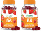 Lifeable Vitamin B6 Gummies | 100mg | Great Tasting VIT B6 Supplement | Vegan B6 Vitamins for Nerve Support Supplement | Vitamin B 6 for Adults, Men, Women | 60 Gummies (Pack of 2)