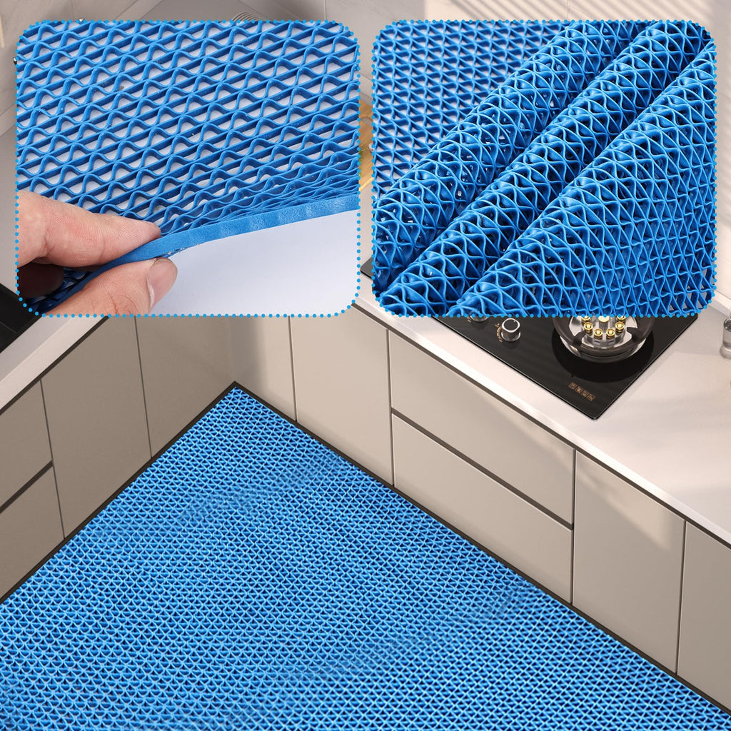 16in x 10Ft Drainage Non Slip Flooring Mats Swimming Pool Bathroom Anti-Fatigue Rubber Matting Heavy Duty Commercial Anti Slip Floor Mats for Garage Restaurant Sauna SPA, 15.7inch x 118inch