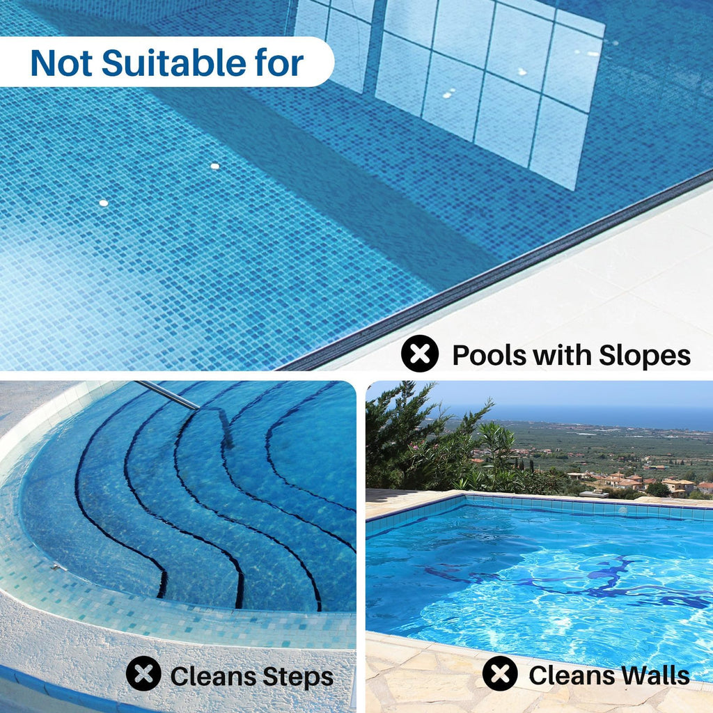 POOLPURE Cordless Robotic Pool Cleaner - Dual 30W Motors, 100Min Runtime, for Above & In-Ground Pools Up to 1000 Sq.Ft, Auto-Parking, Advanced Waterproof Technology