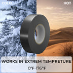 SWRT 0.75" x66ft 3 Pk Electrical Tape, Waterproof Flame Retardant.