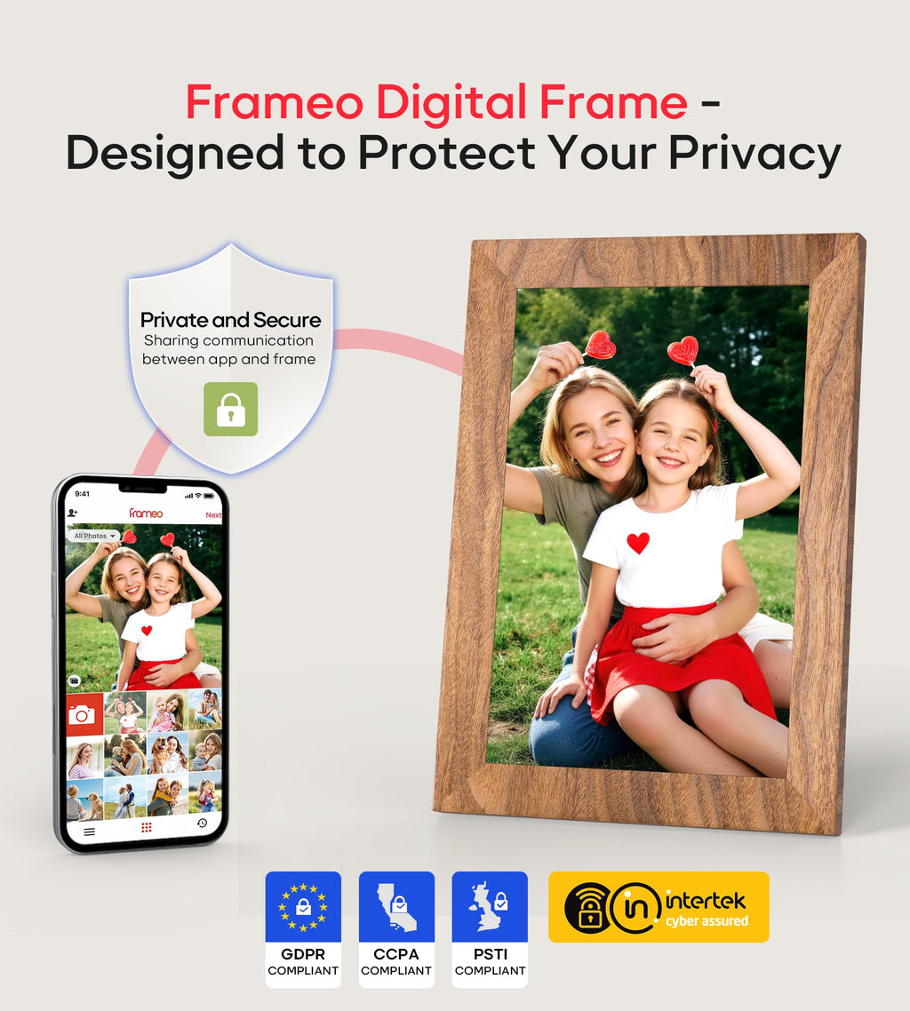 Frameo 10.1" Digital Picture Frame, 32GB Memory WiFi Electronic Photo Frame