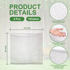 Foyego 4Pack 15 Gallon Root Guard Gopher Baskets for Plants