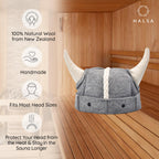 Halsa Sauna Hat,Handmade Natural Wool Sauna Cap for Men & Women, Eco-Friendly, Breathable, One Size Fits All for Spa, Steam Room, Banya, Bathhouse. Viking Style.