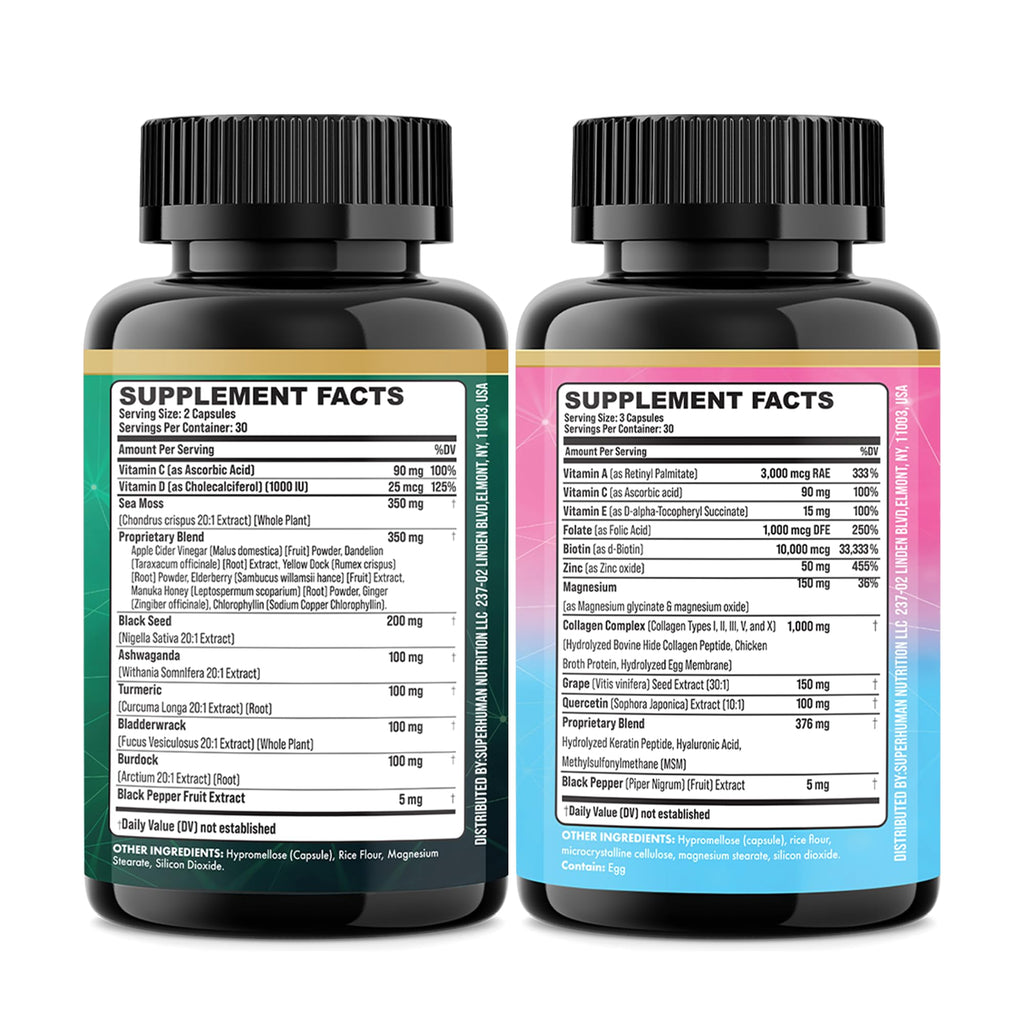 Sea Moss & Collagen Support Bundle, Black Seed Oil, Radiant Wellness Set