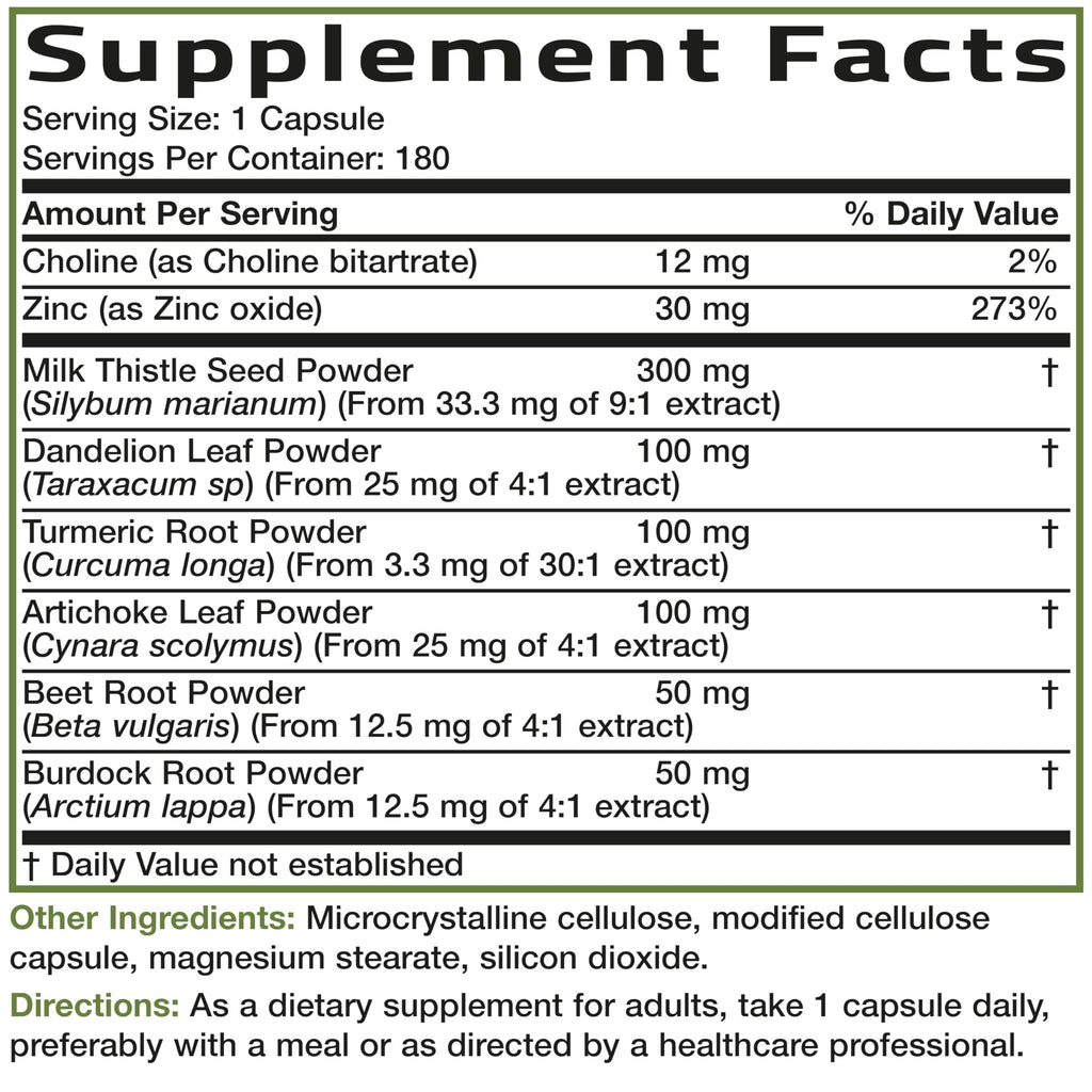 Bronson Liver Detox Advanced Detox & Cleansing Formula Supports Health Liver Function with Milk Thistle, Dandelion Extract, Turmeric, Artichoke Leaf & More, Non-GMO, 180 Vegetarian Capsules