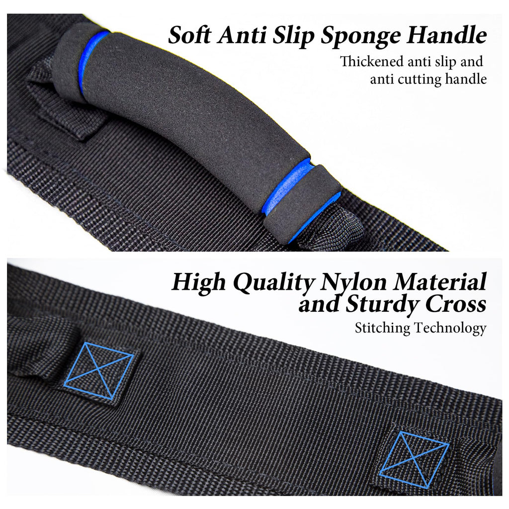 KkaFFe Gait Belt with Handles, Transfer Belt for Elderly, Patient Gait Belts, Transfer Belt Assist, Gait Belts for Seniors, Upgraded Using Rubber Handles (Blue)